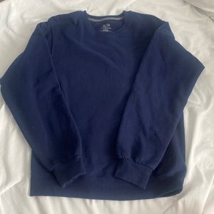 Plain navy blue crew neck